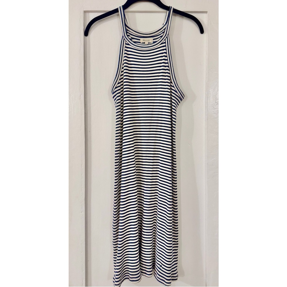 SOLD Madewell District Dress in Navy and White Stripe Small